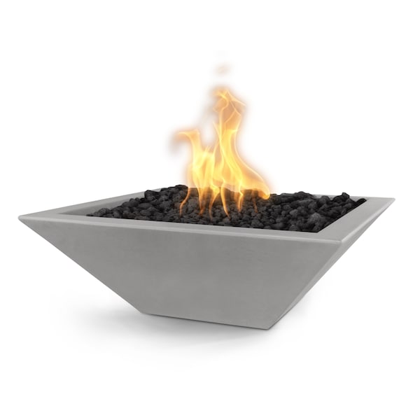 The Outdoor Plus 30 Square Maya Fire Bowl - GFRC Concrete - Natural Gray - Match Lit - Liquid Propane OPT-30SFO-NGY-LP - main